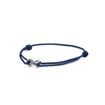 1,5 mm blaues Nylonarmband mit einem versilberten Infinity-Zeichen - Infinity Blue Silver